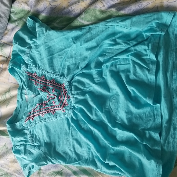 Girl's large summer top, blue - Picture 1 of 3